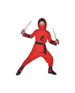 Disfraz Infantil Guerrero Ninja Rojo Talla 10-12 Años