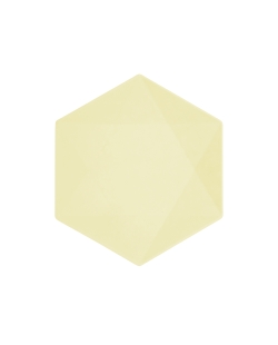 Platos Hexagonales 26 X 22.6cm Vert Decor Amarillo Pastel 