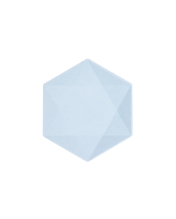 Platos Hexagonales 20.8 X 18cm Vert Decor Azul Pastel 