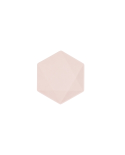 Platos Hexagonales 15.8 X 13,7cm Vert Decor Rosa Pastel 