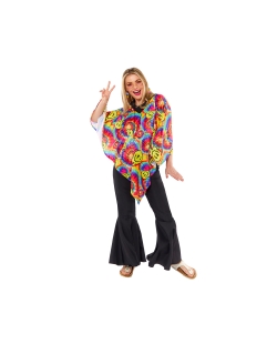 Disfraz Adulto Poncho Hippy Tie Dye