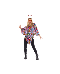 Disfraz Adulto Poncho Hippy Años 90