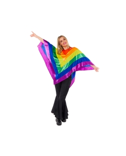 Disfraz Adulto Poncho Arcoiris