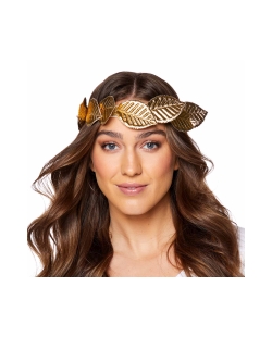 Disfraz Acc. Diadema Hojas Doradas Tela