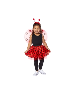 Disfraz Infantil Set Tutu Y Alas Mariquita Talla 3-8 Años