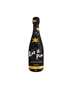 Botella Lanza Confeti Estrellas Oro Foil 32cm 