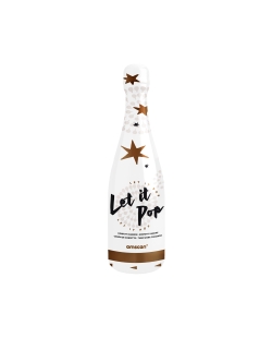 Botella Lanza Confeti Estrellas Oro Rosa Foil 32cm 