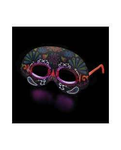 Mascara Ornamental Negra Neon Plastico 19X11cm 