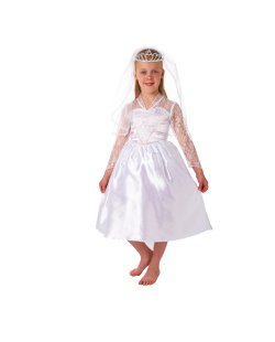 Disfraz Infantil Novia + Corona Y Velo Talla 5-7 ***OFERTA DTO NO ACUMULABLE