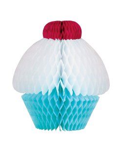 Decoracion Cupcake Nido Abeja Blanco/Turquesa/Rosa ***OFERTA DTO NO ACUMULABLE