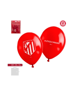 Globos Latex Rojos Atletico Madrid Escudo 30cm ***OFERTA DTO NO ACUMULABLE