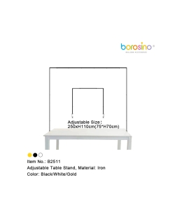 Arco Cuadrado Metal Para Mesa 250X110cm (75X70cm) Negro