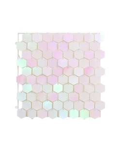 Fondo Pared Panel Lentejuelas 30X30cm Hexagonal Iridiscente
