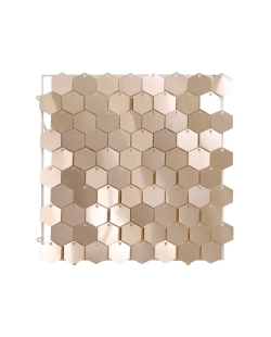 Fondo Pared Panel Lentejuelas 30X30cm Hexagonal Champan Mate