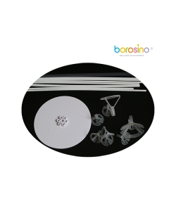 CENTRO DE MESA BLANCO (BASE 18cm 1maxipalo70cm + 3palos60cm + 3palos40cm)