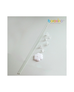 Centro De Mesa Base Flor 8Cm + Haz 6 Varillas 50 A 70 Cm + Copas (Flor Blanca)