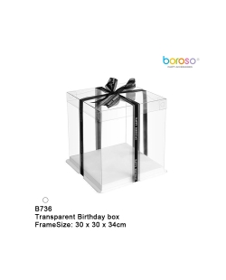CAJA TRANSPARENTE HAPPY BDAY 30x30x34cm