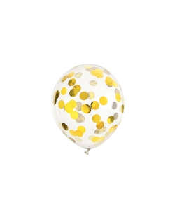Globos Latex Confeti Circulos Oro 30cm ***OFERTA DTO NO ACUMULABLE