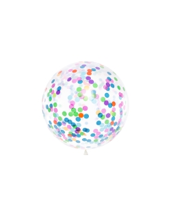Globo Latex Confeti Circulos 1m ***OFERTA DTO NO ACUMULABLE