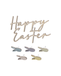 Adornos Pastel Happy Easter Madera ***OFERTA DTO NO ACUMULABLE