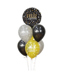 Bouquet Terrazo Feliz Cumple Foil 45cm + 6 Globos Latex R12 - 481-570-580