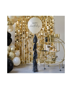 Globo Feliz Cumpleaños Doble Relleno Cola Desnudo Y Negro ***OFERTA DTO NO ACUMULABLE