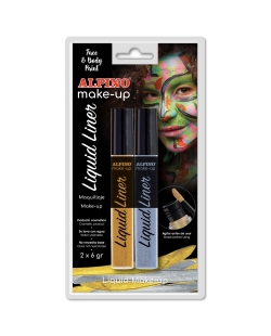 MAQUILLAJE LIQUIDO AL AGUA: ORO Y PLATA 2 x 6gr - CON APLICADOR ***OFERTA DTO NO ACUMULABLE