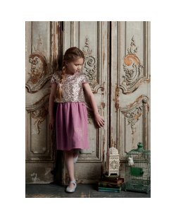 Vestido Disney Rapunzel (Vestido De Gasa Rosa Y Lentejuelas) 3-4 Años