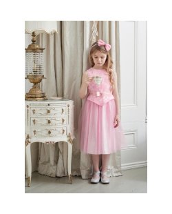 Vestido Disney Bella Durmiente - Aurora (Vestido Rosa Brocado Y Tul + Diadema) 3-4 Años