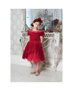 Vestido Disney Blancanieves (Vestido Terciopelo Rojo Y Tul + Diadema) 3-4 Años