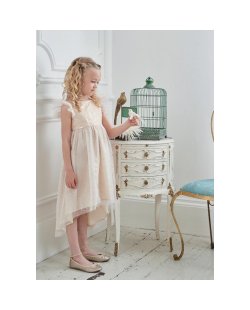 Vestido Disney Campanilla (Vestido Beige Con Brillos) 5-6 Años