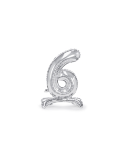 Globo Foil Pie Numero 6 Plata 70cm ***OFERTA DTO NO ACUMULABLE