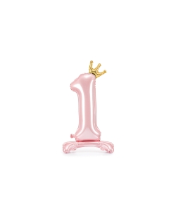 Globo Foil Pie Numero 1 Rosa Claro 84cm ***OFERTA DTO NO ACUMULABLE