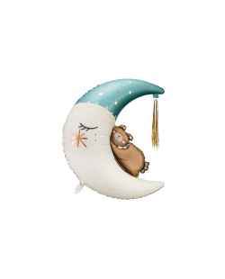 Globo Foil Oso En Luna Azul 80X98cm ***OFERTA DTO NO ACUMULABLE