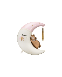 Globo Foil Oso En Luna Rosa 80X98cm ***OFERTA DTO NO ACUMULABLE