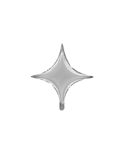 Globo Foil Estrella 4 Puntas Plata 45cm ***OFERTA DTO NO ACUMULABLE