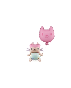 Globos Foil Baby Box Y Gato 43X46cm Y 35X37cm ***OFERTA DTO NO ACUMULABLE