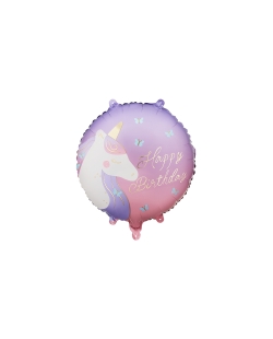 Globo Foil Happy Birthday Unicornio 35cm ***OFERTA DTO NO ACUMULABLE