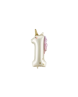 Globo Foil Numero 1 Unicornio 93cm ***OFERTA DTO NO ACUMULABLE