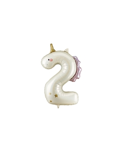 Globo Foil Numero 2 Unicornio 93cm ***OFERTA DTO NO ACUMULABLE