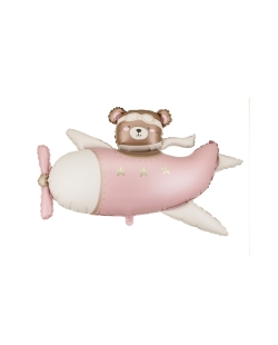 Globo Foil Oso Avion Rosa Claro 94X61cm ***OFERTA DTO NO ACUMULABLE