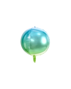 Globo Foil Esfera Ombre Azul Y Verde 35cm ***OFERTA DTO NO ACUMULABLE