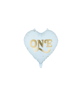 Globo Foil Corazon One Azul Claro 45cm ***OFERTA DTO NO ACUMULABLE