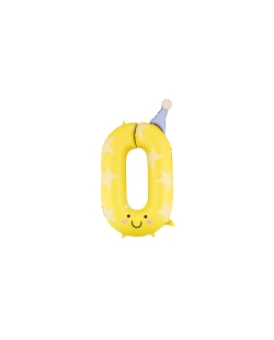 Globo Foil Gorro Numero 0 Amarillo 86cm ***OFERTA DTO NO ACUMULABLE