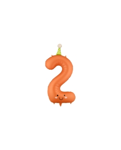 Globo Foil Gorro Numero 2 Naranja 86cm ***OFERTA DTO NO ACUMULABLE