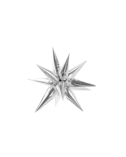 Globo Foil Estrella 3D Plata 95cm ***OFERTA DTO NO ACUMULABLE