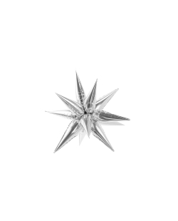 Globo Foil Estrella 3D Plata 70cm ***OFERTA DTO NO ACUMULABLE