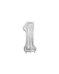 Globo Foil Marco Nº1 Plata 126cm + Puntos Silic.(1Und) ***OFERTA DTO NO ACUMULABLE