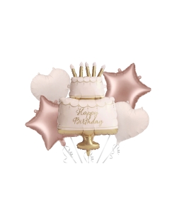 Buque Globos Foil Tarta Happy Bday ***OFERTA DTO NO ACUMULABLE