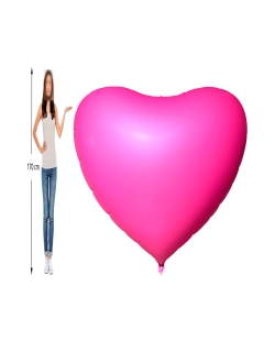 1,7m Jumbo Corazon Foil Fucsia 170cm / 68 pulgadas